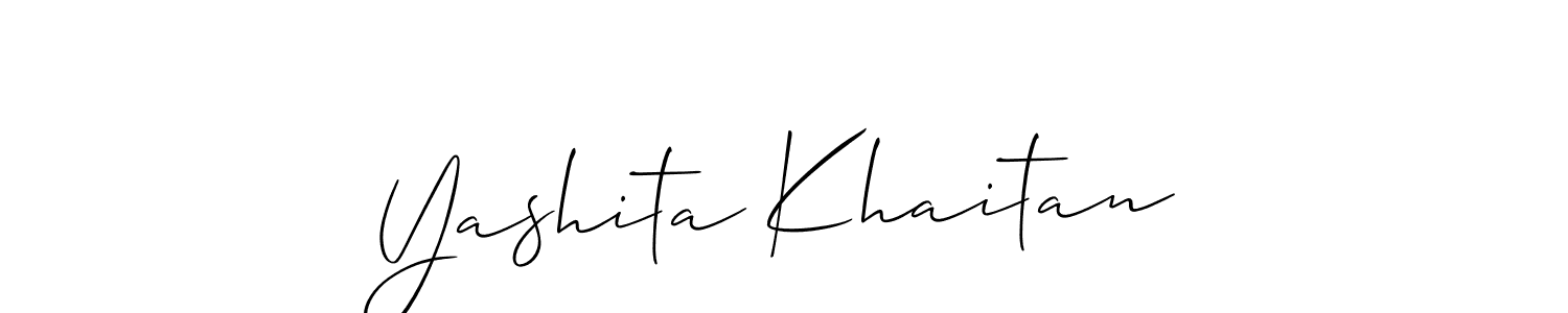 It looks lik you need a new signature style for name Yashita Khaitan. Design unique handwritten (Allison_Script) signature with our free signature maker in just a few clicks. Yashita Khaitan signature style 2 images and pictures png