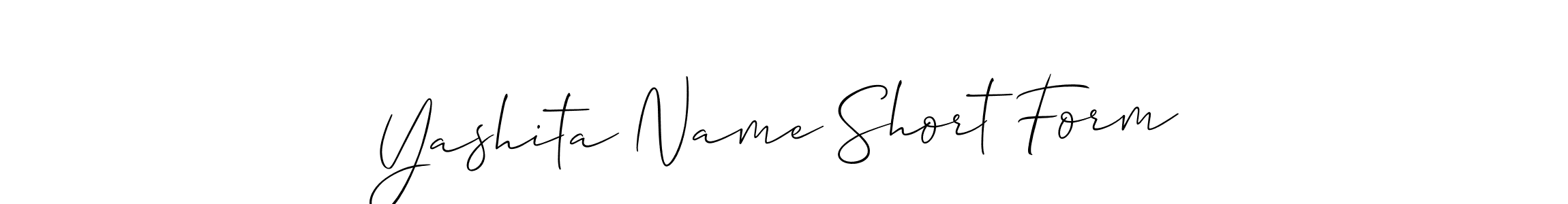 Design your own signature with our free online signature maker. With this signature software, you can create a handwritten (Allison_Script) signature for name Yashita Name Short Form. Yashita Name Short Form signature style 2 images and pictures png