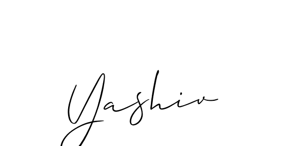 Use a signature maker to create a handwritten signature online. With this signature software, you can design (Allison_Script) your own signature for name Yashiv. Yashiv signature style 2 images and pictures png