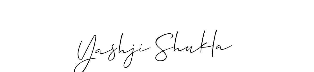 Use a signature maker to create a handwritten signature online. With this signature software, you can design (Allison_Script) your own signature for name Yashji Shukla. Yashji Shukla signature style 2 images and pictures png