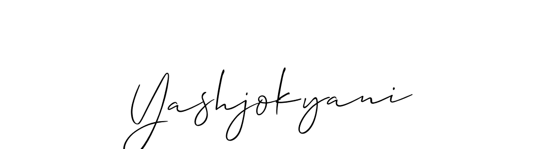 Use a signature maker to create a handwritten signature online. With this signature software, you can design (Allison_Script) your own signature for name Yashjokyani. Yashjokyani signature style 2 images and pictures png