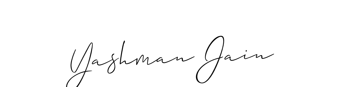 Use a signature maker to create a handwritten signature online. With this signature software, you can design (Allison_Script) your own signature for name Yashman Jain. Yashman Jain signature style 2 images and pictures png