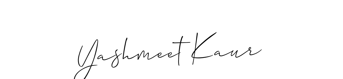 It looks lik you need a new signature style for name Yashmeet Kaur. Design unique handwritten (Allison_Script) signature with our free signature maker in just a few clicks. Yashmeet Kaur signature style 2 images and pictures png