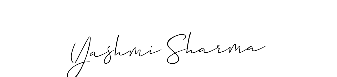 Make a short Yashmi Sharma signature style. Manage your documents anywhere anytime using Allison_Script. Create and add eSignatures, submit forms, share and send files easily. Yashmi Sharma signature style 2 images and pictures png