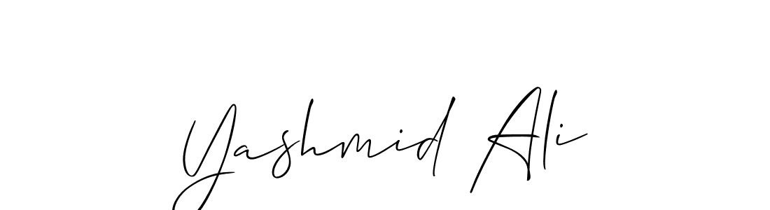 How to make Yashmid Ali name signature. Use Allison_Script style for creating short signs online. This is the latest handwritten sign. Yashmid Ali signature style 2 images and pictures png