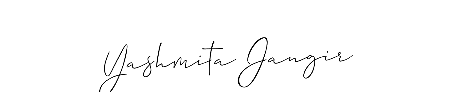 Also You can easily find your signature by using the search form. We will create Yashmita Jangir name handwritten signature images for you free of cost using Allison_Script sign style. Yashmita Jangir signature style 2 images and pictures png