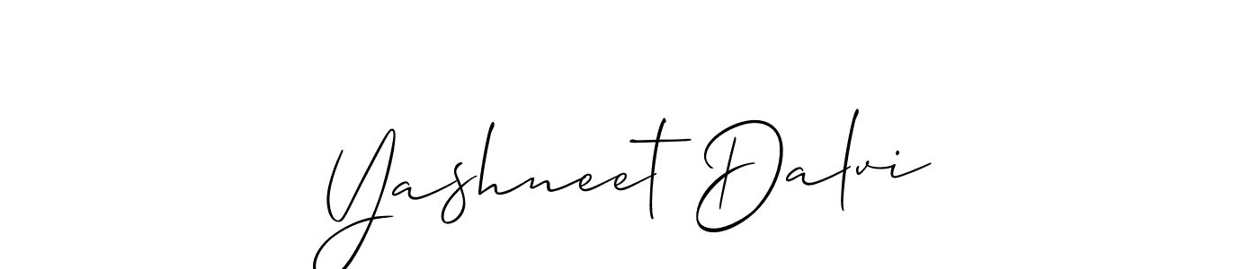 Make a beautiful signature design for name Yashneet Dalvi. With this signature (Allison_Script) style, you can create a handwritten signature for free. Yashneet Dalvi signature style 2 images and pictures png