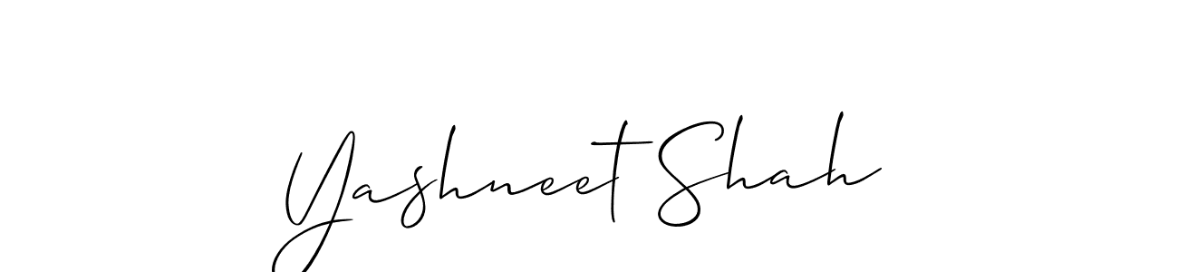 Make a beautiful signature design for name Yashneet Shah. With this signature (Allison_Script) style, you can create a handwritten signature for free. Yashneet Shah signature style 2 images and pictures png