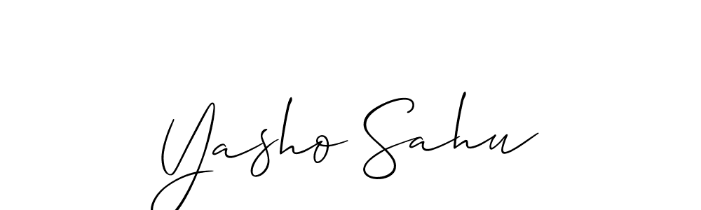 Design your own signature with our free online signature maker. With this signature software, you can create a handwritten (Allison_Script) signature for name Yasho Sahu. Yasho Sahu signature style 2 images and pictures png