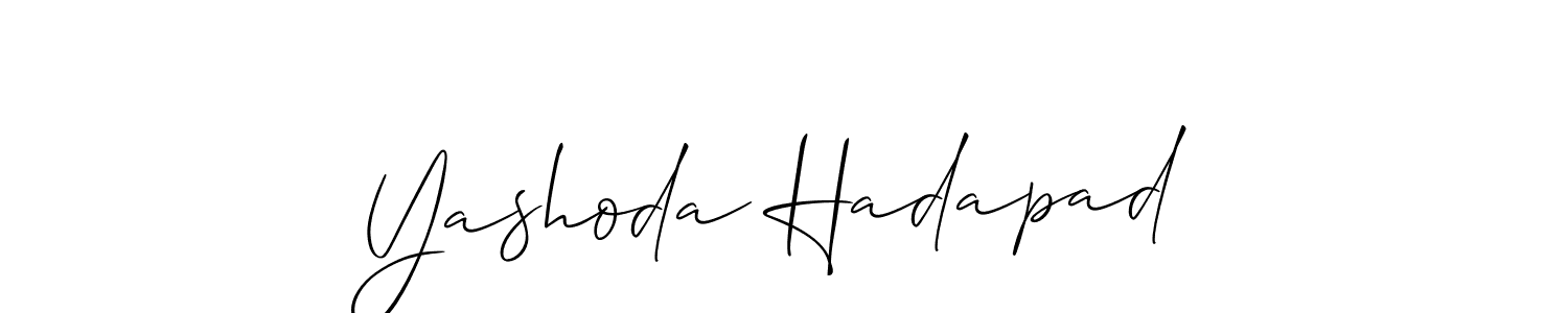 Also You can easily find your signature by using the search form. We will create Yashoda Hadapad name handwritten signature images for you free of cost using Allison_Script sign style. Yashoda Hadapad signature style 2 images and pictures png