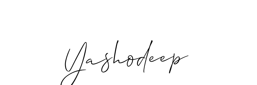 Use a signature maker to create a handwritten signature online. With this signature software, you can design (Allison_Script) your own signature for name Yashodeep. Yashodeep signature style 2 images and pictures png