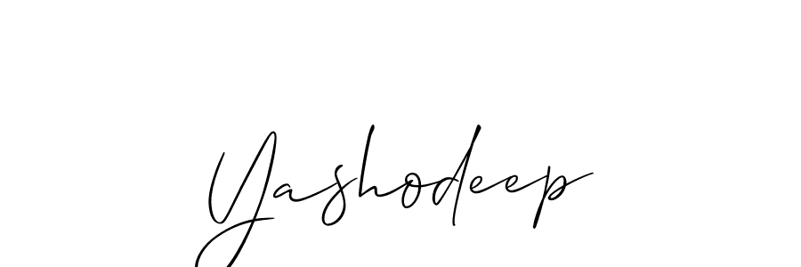 Use a signature maker to create a handwritten signature online. With this signature software, you can design (Allison_Script) your own signature for name Yashodeep. Yashodeep signature style 2 images and pictures png