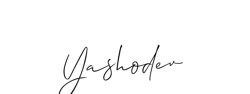 Also we have Yashodev name is the best signature style. Create professional handwritten signature collection using Allison_Script autograph style. Yashodev signature style 2 images and pictures png