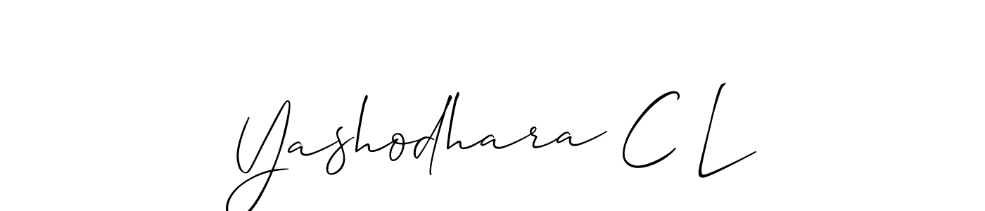 if you are searching for the best signature style for your name Yashodhara C L. so please give up your signature search. here we have designed multiple signature styles  using Allison_Script. Yashodhara C L signature style 2 images and pictures png