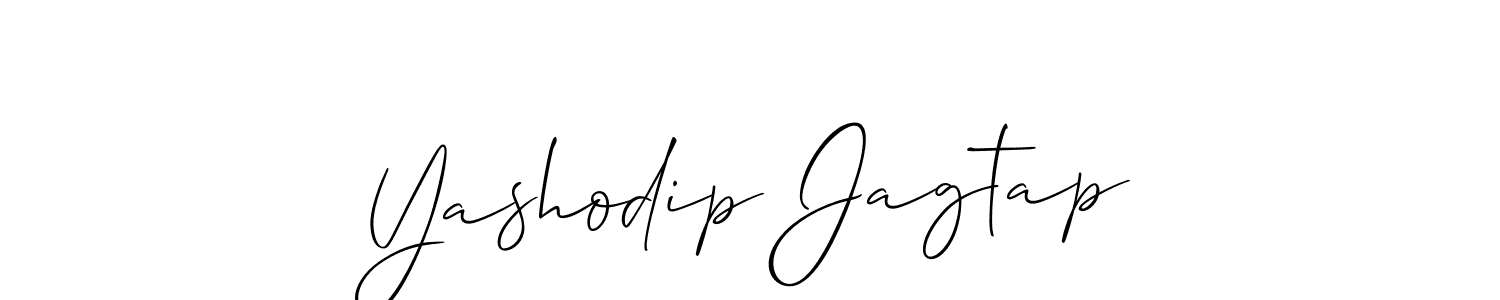 Make a beautiful signature design for name Yashodip Jagtap. With this signature (Allison_Script) style, you can create a handwritten signature for free. Yashodip Jagtap signature style 2 images and pictures png