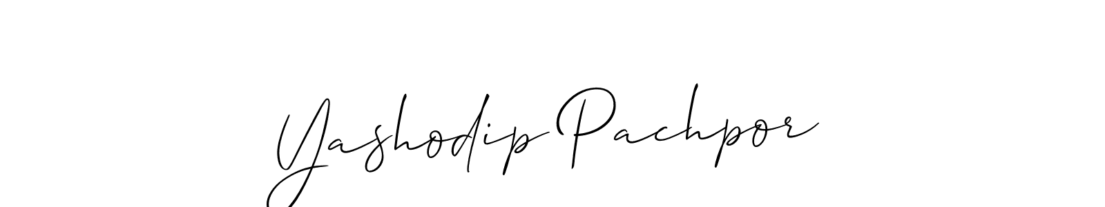 How to make Yashodip Pachpor signature? Allison_Script is a professional autograph style. Create handwritten signature for Yashodip Pachpor name. Yashodip Pachpor signature style 2 images and pictures png