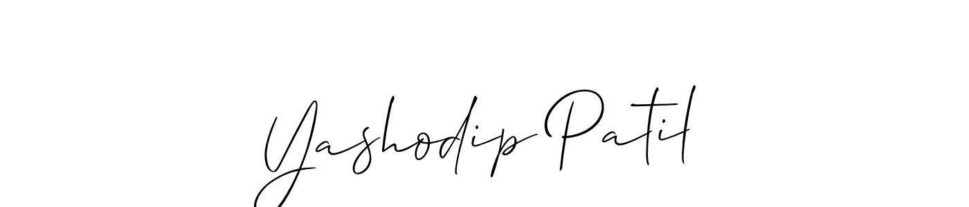 Use a signature maker to create a handwritten signature online. With this signature software, you can design (Allison_Script) your own signature for name Yashodip Patil. Yashodip Patil signature style 2 images and pictures png