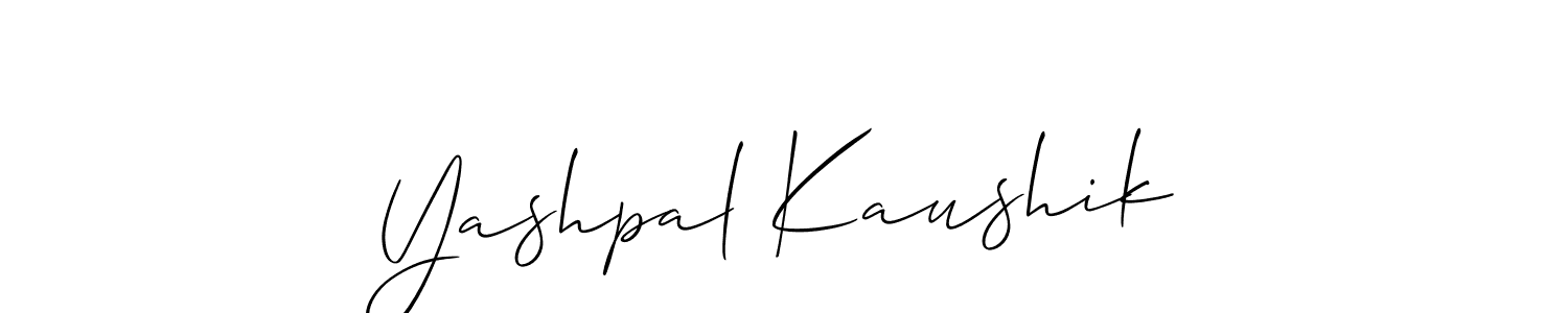 Make a beautiful signature design for name Yashpal Kaushik. With this signature (Allison_Script) style, you can create a handwritten signature for free. Yashpal Kaushik signature style 2 images and pictures png