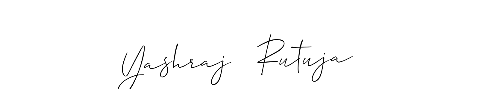 Also we have Yashraj   Rutuja name is the best signature style. Create professional handwritten signature collection using Allison_Script autograph style. Yashraj   Rutuja signature style 2 images and pictures png