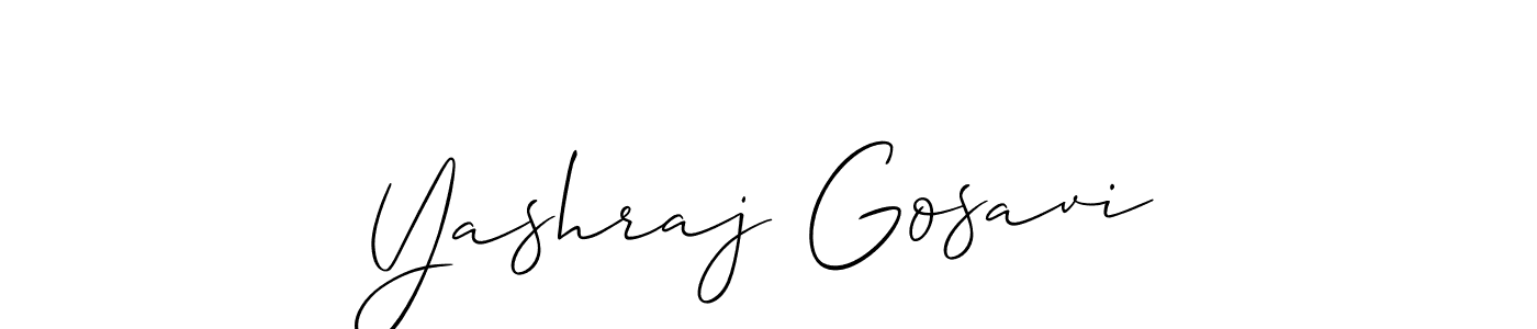 How to Draw Yashraj Gosavi signature style? Allison_Script is a latest design signature styles for name Yashraj Gosavi. Yashraj Gosavi signature style 2 images and pictures png