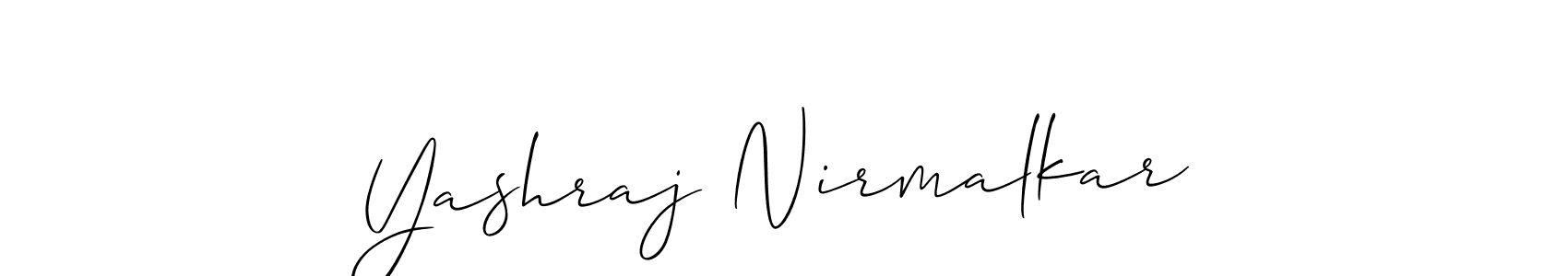 Create a beautiful signature design for name Yashraj Nirmalkar. With this signature (Allison_Script) fonts, you can make a handwritten signature for free. Yashraj Nirmalkar signature style 2 images and pictures png