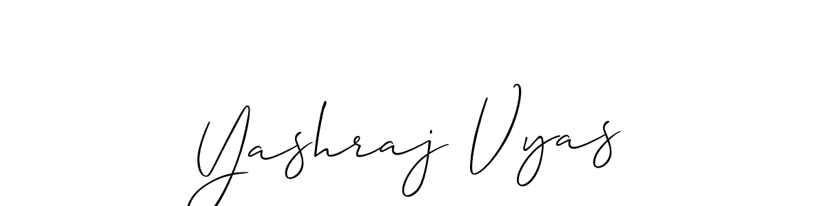 Use a signature maker to create a handwritten signature online. With this signature software, you can design (Allison_Script) your own signature for name Yashraj Vyas. Yashraj Vyas signature style 2 images and pictures png