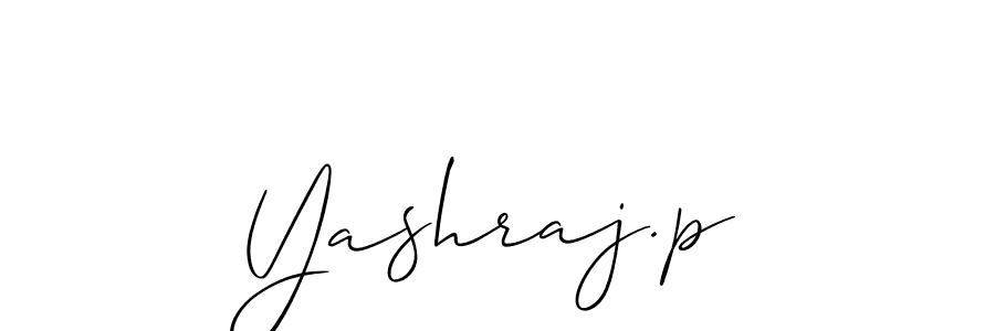 Also we have Yashraj.p name is the best signature style. Create professional handwritten signature collection using Allison_Script autograph style. Yashraj.p signature style 2 images and pictures png