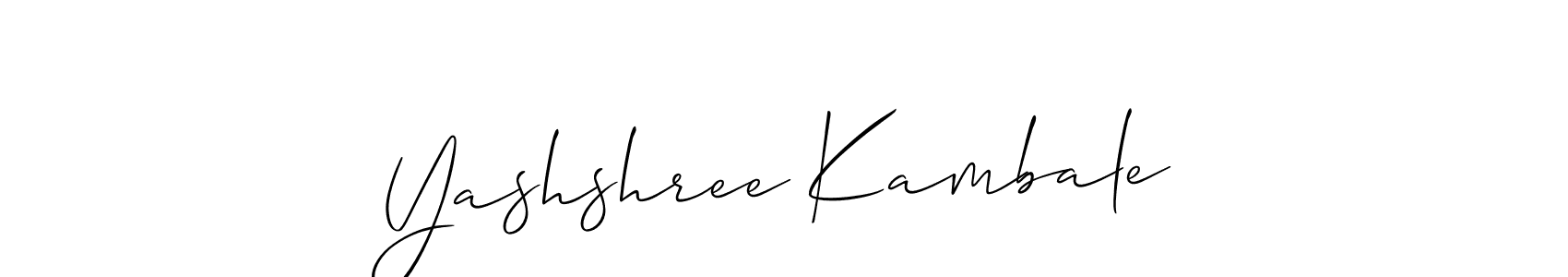 Make a beautiful signature design for name Yashshree Kambale. With this signature (Allison_Script) style, you can create a handwritten signature for free. Yashshree Kambale signature style 2 images and pictures png