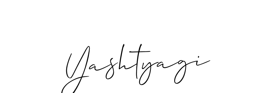 How to make Yashtyagi signature? Allison_Script is a professional autograph style. Create handwritten signature for Yashtyagi name. Yashtyagi signature style 2 images and pictures png