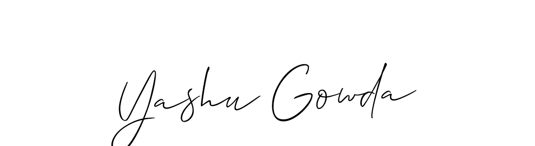 How to make Yashu Gowda signature? Allison_Script is a professional autograph style. Create handwritten signature for Yashu Gowda name. Yashu Gowda signature style 2 images and pictures png