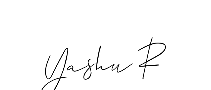 How to make Yashu R signature? Allison_Script is a professional autograph style. Create handwritten signature for Yashu R name. Yashu R signature style 2 images and pictures png