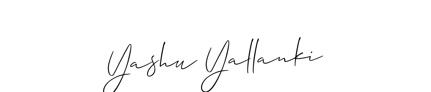 How to make Yashu Yallanki name signature. Use Allison_Script style for creating short signs online. This is the latest handwritten sign. Yashu Yallanki signature style 2 images and pictures png