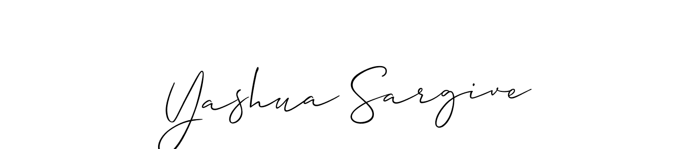 How to make Yashua Sargive signature? Allison_Script is a professional autograph style. Create handwritten signature for Yashua Sargive name. Yashua Sargive signature style 2 images and pictures png
