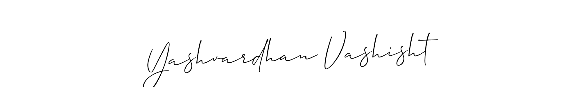 Make a beautiful signature design for name Yashvardhan Vashisht. With this signature (Allison_Script) style, you can create a handwritten signature for free. Yashvardhan Vashisht signature style 2 images and pictures png
