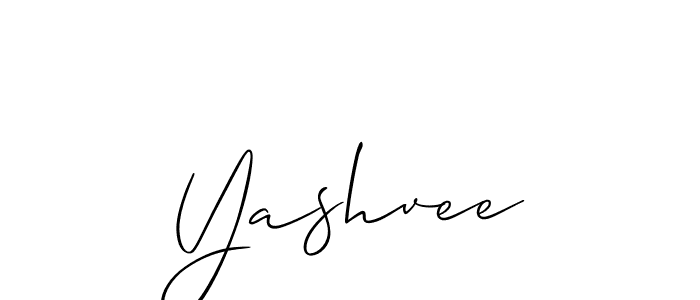 Make a beautiful signature design for name Yashvee. With this signature (Allison_Script) style, you can create a handwritten signature for free. Yashvee signature style 2 images and pictures png
