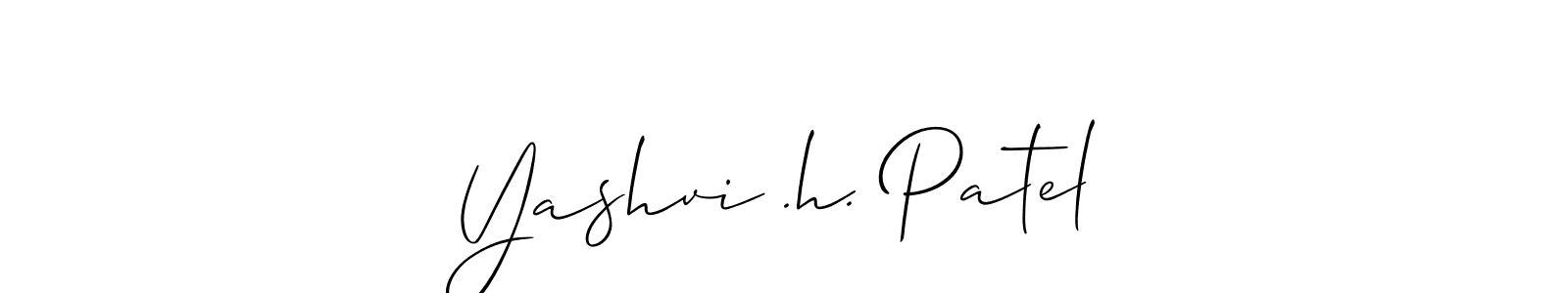 Similarly Allison_Script is the best handwritten signature design. Signature creator online .You can use it as an online autograph creator for name Yashvi .h. Patel. Yashvi .h. Patel signature style 2 images and pictures png