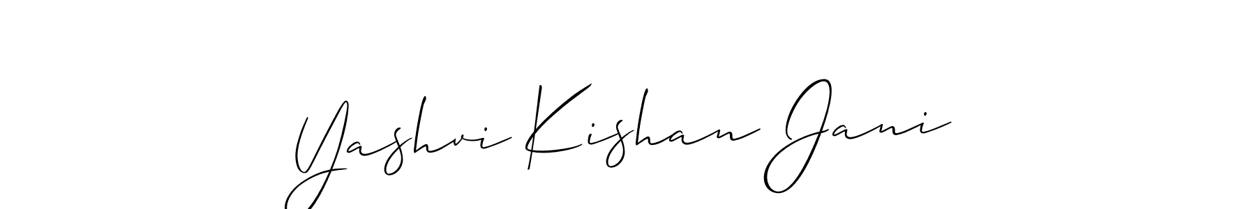 You should practise on your own different ways (Allison_Script) to write your name (Yashvi Kishan Jani) in signature. don't let someone else do it for you. Yashvi Kishan Jani signature style 2 images and pictures png