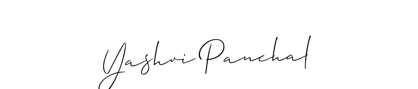 How to make Yashvi Panchal name signature. Use Allison_Script style for creating short signs online. This is the latest handwritten sign. Yashvi Panchal signature style 2 images and pictures png