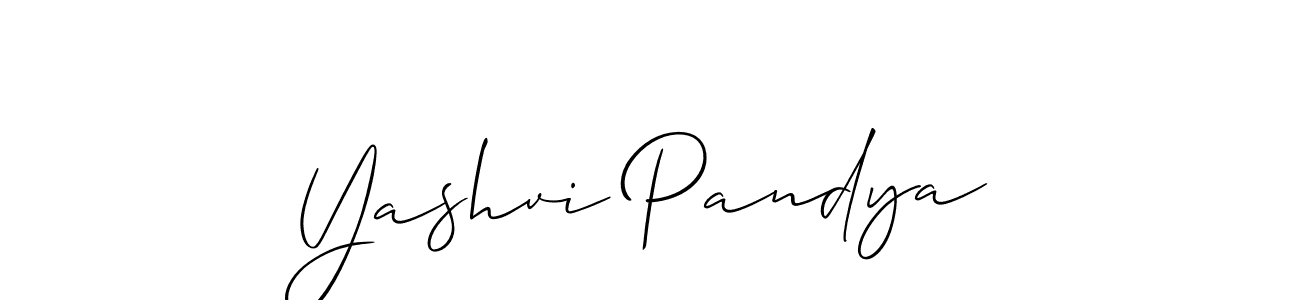 Create a beautiful signature design for name Yashvi Pandya. With this signature (Allison_Script) fonts, you can make a handwritten signature for free. Yashvi Pandya signature style 2 images and pictures png