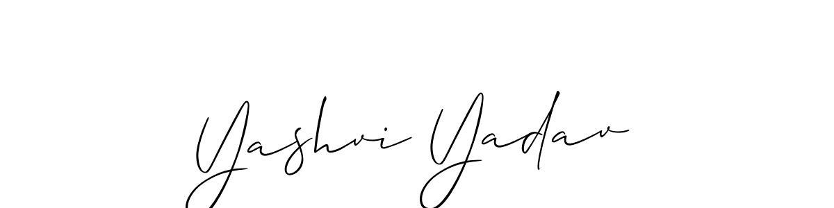 Create a beautiful signature design for name Yashvi Yadav. With this signature (Allison_Script) fonts, you can make a handwritten signature for free. Yashvi Yadav signature style 2 images and pictures png