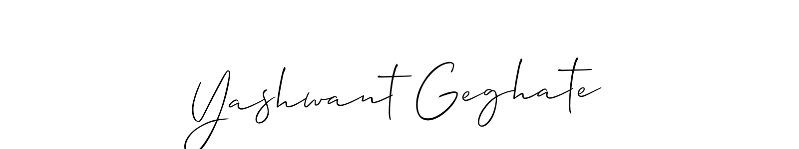 Make a short Yashwant Geghate signature style. Manage your documents anywhere anytime using Allison_Script. Create and add eSignatures, submit forms, share and send files easily. Yashwant Geghate signature style 2 images and pictures png