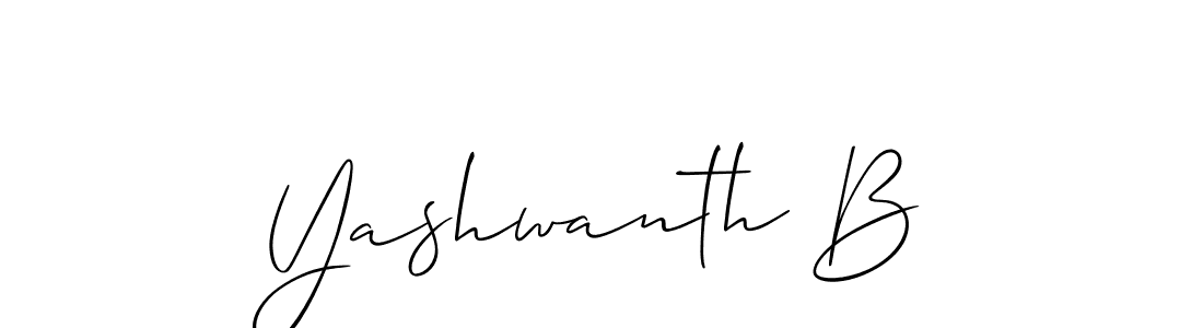 Make a beautiful signature design for name Yashwanth B. With this signature (Allison_Script) style, you can create a handwritten signature for free. Yashwanth B signature style 2 images and pictures png