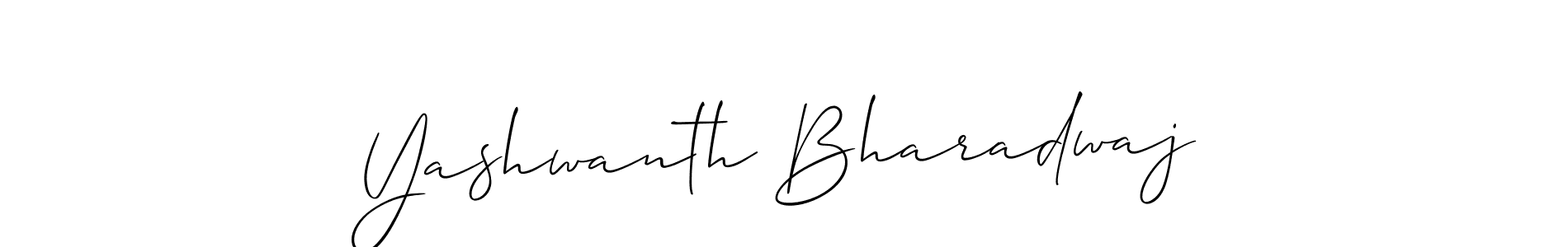 Create a beautiful signature design for name Yashwanth Bharadwaj. With this signature (Allison_Script) fonts, you can make a handwritten signature for free. Yashwanth Bharadwaj signature style 2 images and pictures png