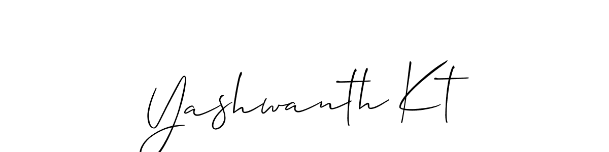 Create a beautiful signature design for name Yashwanth Kt. With this signature (Allison_Script) fonts, you can make a handwritten signature for free. Yashwanth Kt signature style 2 images and pictures png