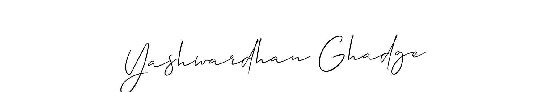 Create a beautiful signature design for name Yashwardhan Ghadge. With this signature (Allison_Script) fonts, you can make a handwritten signature for free. Yashwardhan Ghadge signature style 2 images and pictures png