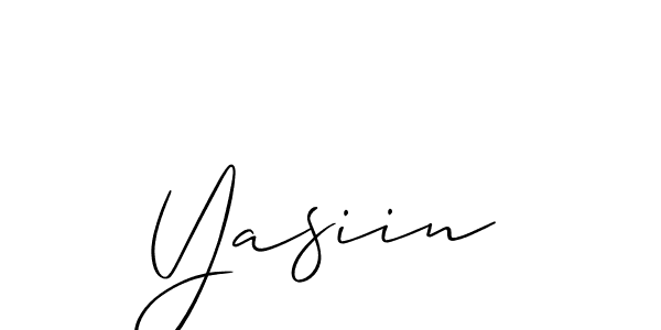 Allison_Script is a professional signature style that is perfect for those who want to add a touch of class to their signature. It is also a great choice for those who want to make their signature more unique. Get Yasiin name to fancy signature for free. Yasiin signature style 2 images and pictures png