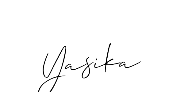 The best way (Allison_Script) to make a short signature is to pick only two or three words in your name. The name Yasika include a total of six letters. For converting this name. Yasika signature style 2 images and pictures png