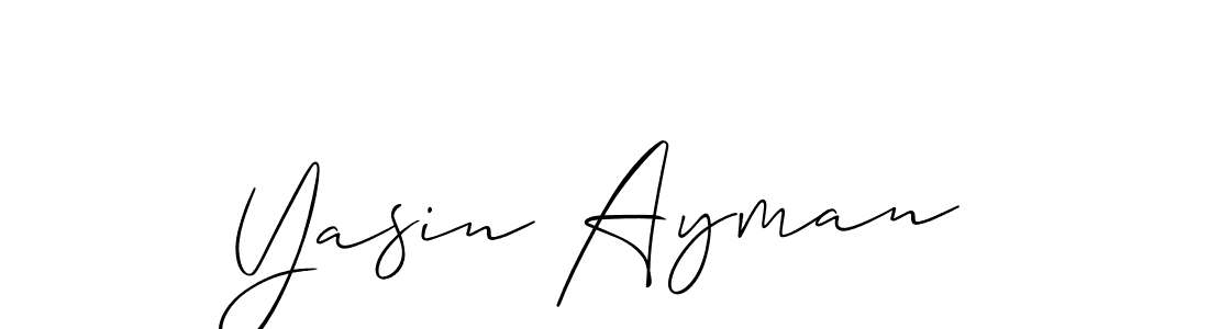It looks lik you need a new signature style for name Yasin Ayman. Design unique handwritten (Allison_Script) signature with our free signature maker in just a few clicks. Yasin Ayman signature style 2 images and pictures png