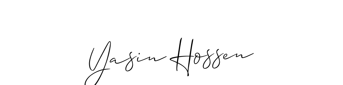 Use a signature maker to create a handwritten signature online. With this signature software, you can design (Allison_Script) your own signature for name Yasin Hossen. Yasin Hossen signature style 2 images and pictures png