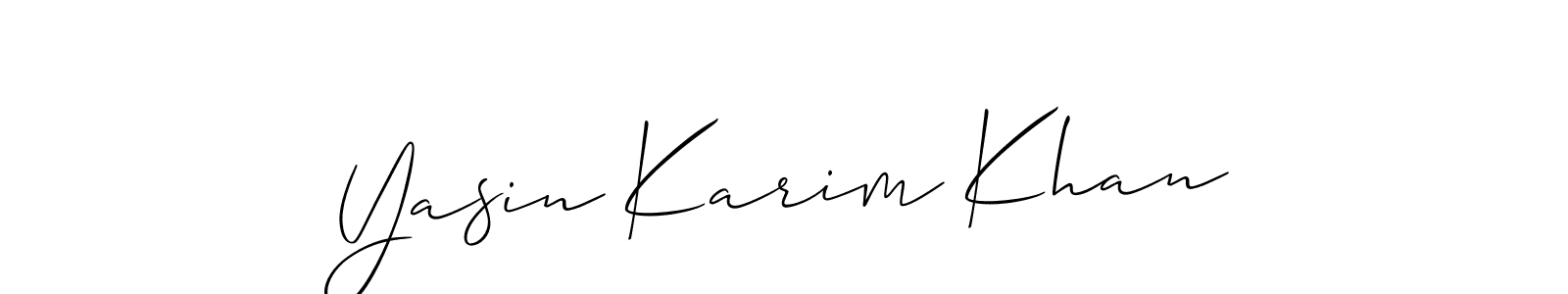 Also we have Yasin Karim Khan name is the best signature style. Create professional handwritten signature collection using Allison_Script autograph style. Yasin Karim Khan signature style 2 images and pictures png